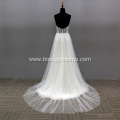 Crystal design gorgeous bridal dress backless lace strapless wedding dress